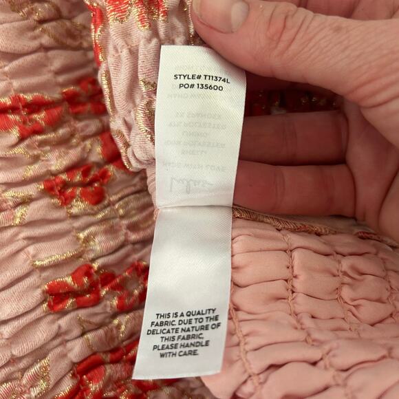 Lulu’s Pink & Gold Crop Top Size Small - Picture 2 of 5